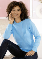 Trui met structuurmix BLAUW