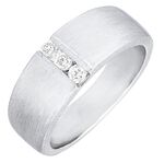 Stijlvolle damesring van platina met diamanten 