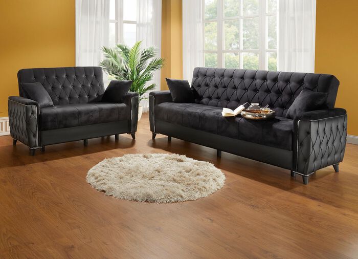 Gestoffeerd meubilair met bedkast en ligfunctie 