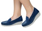 Echte leren mocassin met alo&euml; vera binnenzool 