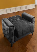 Gestoffeerd meubilair met bedkast en ligfunctie ZWART