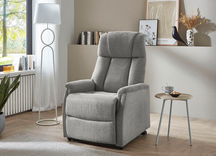 Eersteklas tv-fauteuil met motor en opstahulp GRIJS