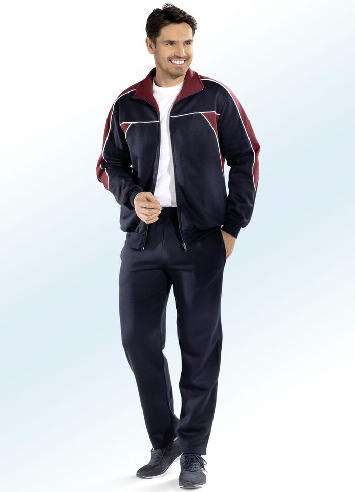 Vrijetijdspak met zijzakken MARINE-BORDEAUX