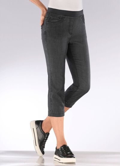 Caprijeans met strasssteentjes 