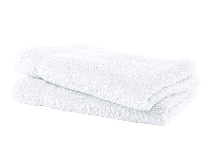 Gezellige badstofserie met rand WIT