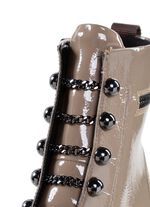 Remonte enkellaarsjes met trendy sierkettingen in veterlook TAUPE