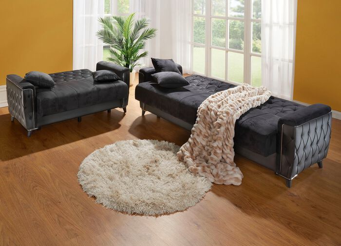 Gestoffeerd meubilair met bedkast en ligfunctie 