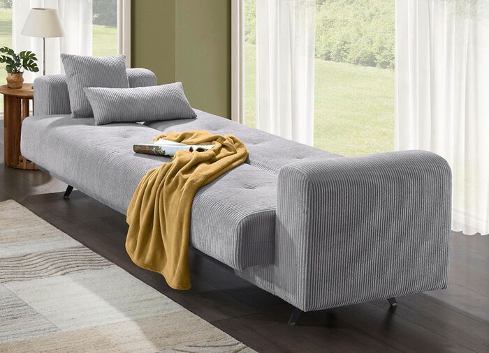 Modern gestoffeerd meubilair met trendy corduroy bekleding GRIJS