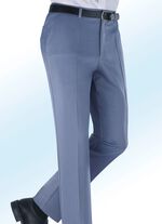Broek met elastische inzetstukken in de tailleband aan de zijkant DUIFBLAUW GEM&Ecirc;LEERD