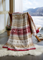 Gezellige deken met wintermotieven ROOD