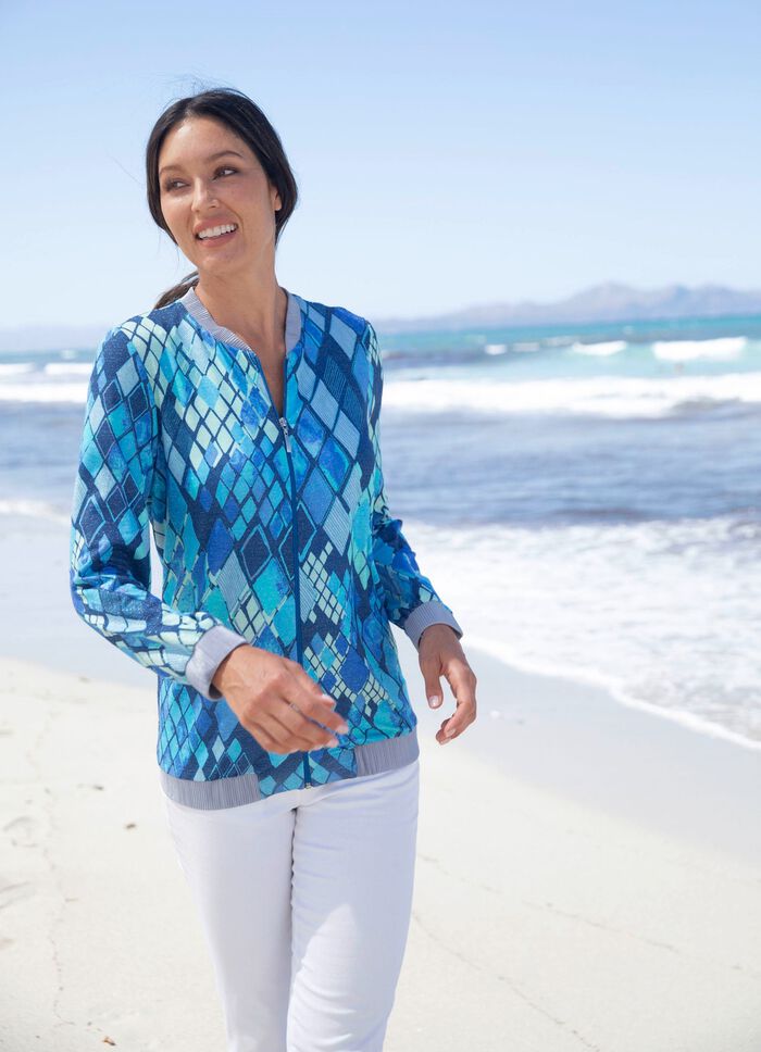 Blousejasje met glanzend garen 