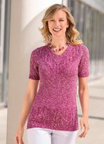 Trui gemaakt van gem&ecirc;leerd garen FUCHSIA