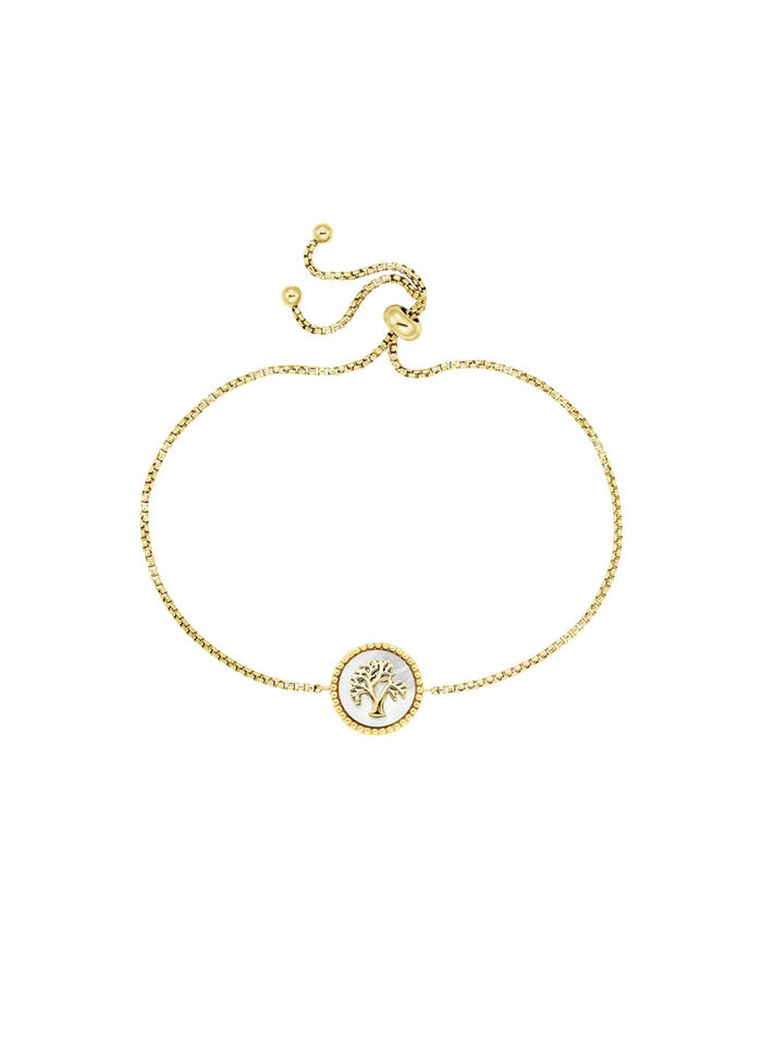 Levensboom armband met parelmoer inleg 