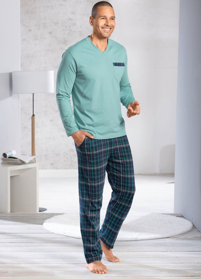 Comte pyjama met V-hals en open manchetten 