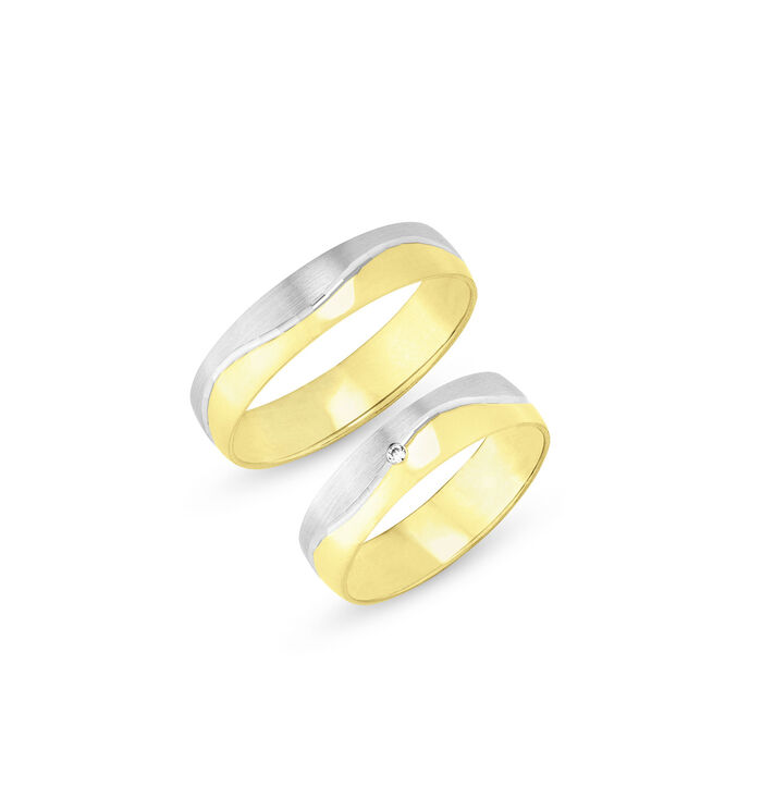 Schitterende trouwring in bicolor 