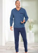 Set van twee pyjama's met V-hals en open zomen 