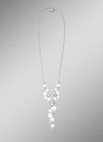 Y-ketting met zoetwaterparels en synthetische zirkonia 