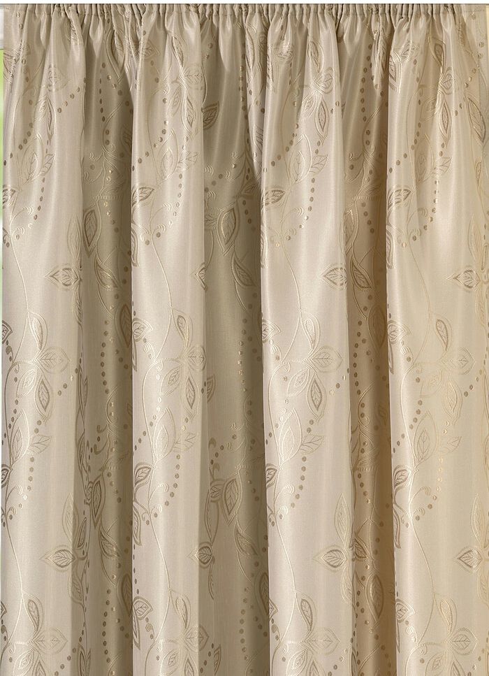 Overgordijn met bladpatroon 