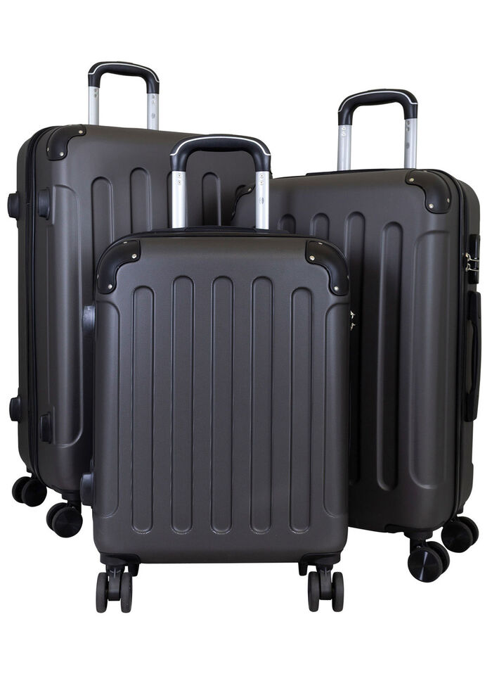 3-delige rode kofferset ANTRACIET