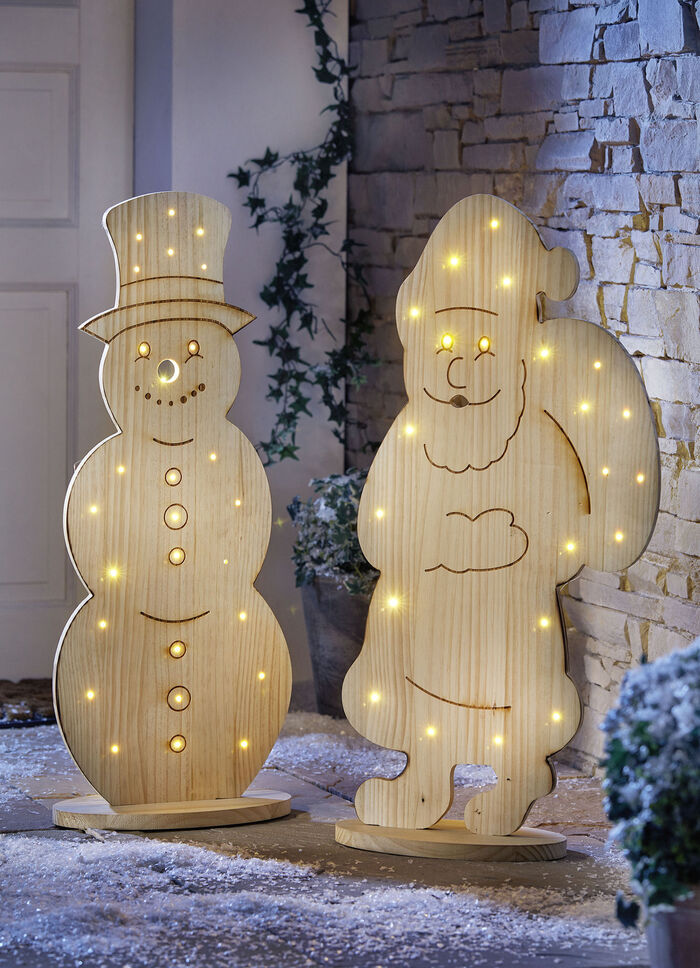 LED houten figuur gemaakt van grenenhout 