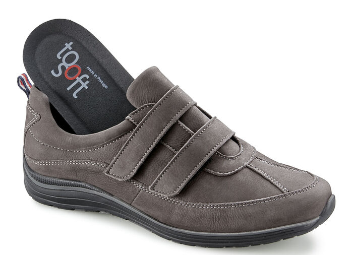 Toosoft pantoffels met verstelbare klittenbandsluiting GRIJS
