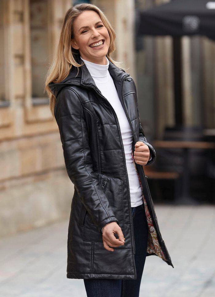 Korte leren jas van &ldquo;Caminari&rdquo; 