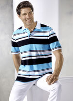 Poloshirt in 2 kleuren TÜRKIS-SCHWARZ-WEISS