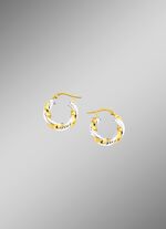 Tweekleurige oorringen met diamantcoating 