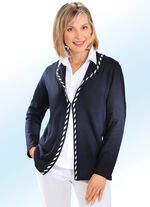 Vest met contrasterende gekleurde bies 