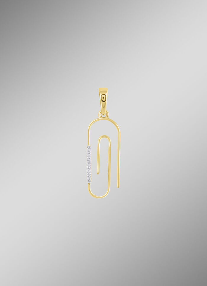 Paperclip hanger met 8 diamanten 