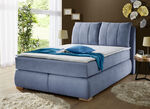 Boxspringbed met bedbox en topper BLAUW