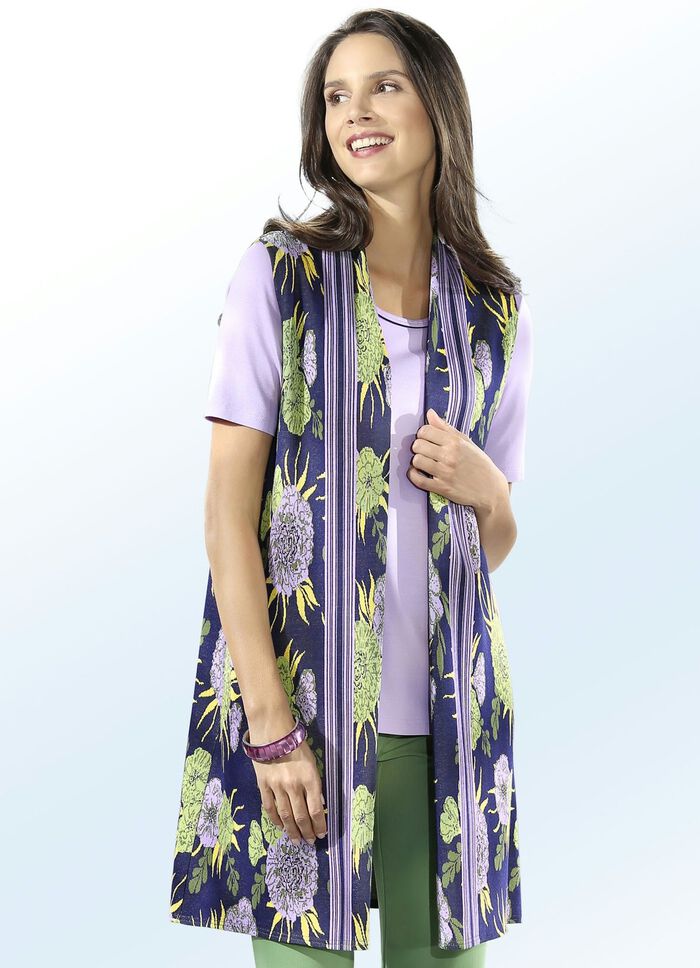 Lange tricot vest zonder sluiting, van ELENA EDEN 