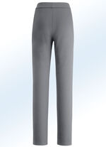 Broek in trendy materiaalmix M'GRIJS-ZWART