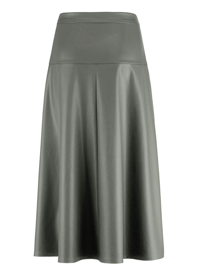 Rok in lichte plaatvorm OLIJFGROEN