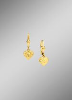 Diamanten hart oorbellen in goud 