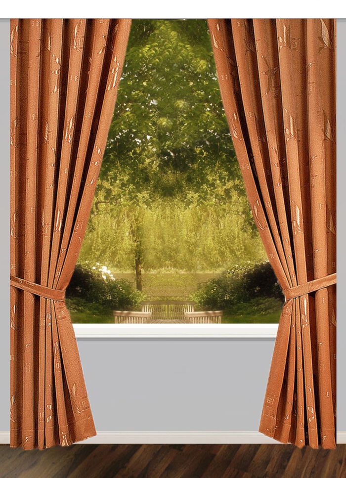 Overgordijnenset met universele railband BRUIN