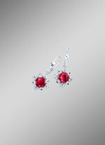 Oorbellen met echte granaat en echte marcasiet 