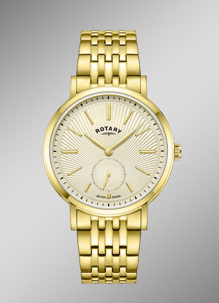 Roterend quartz herenhorloge met roestvrijstalen bandkast 