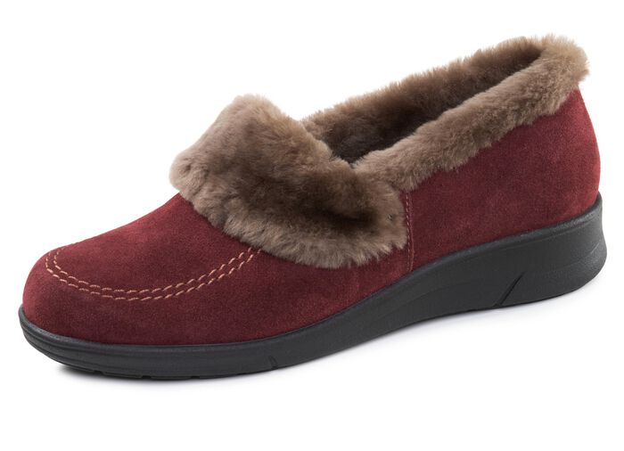 ELENA EDEN, warme damesslippers, wijdte H, met lamsvacht 