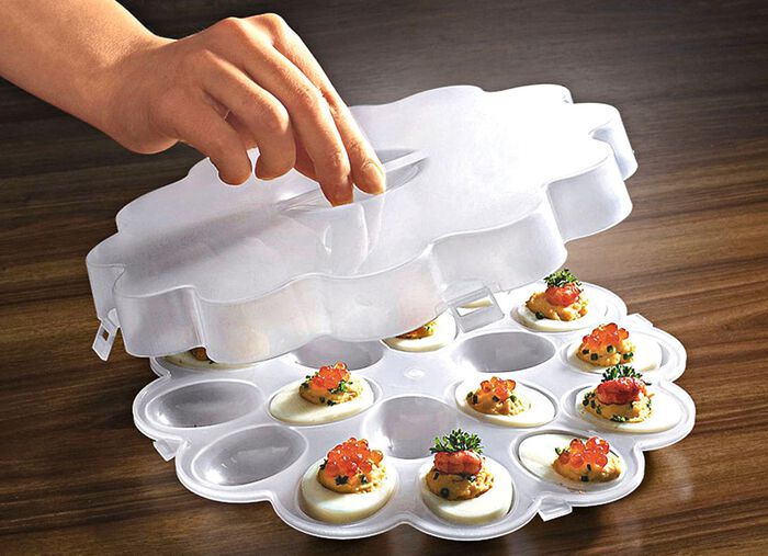 Eierrekje met kunststof deksel 