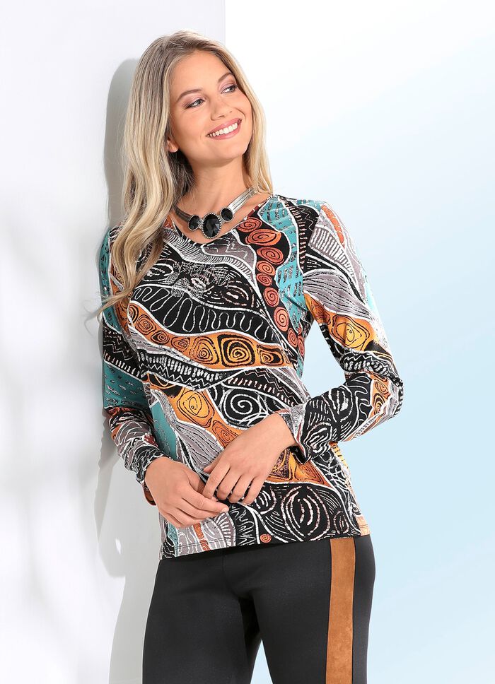 Charmant shirt met alloverprint 