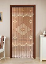 Deurgordijn van echte houten parels 