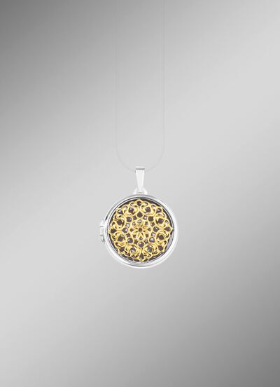 Filigraan medaillon om te openen in tweekleurig 