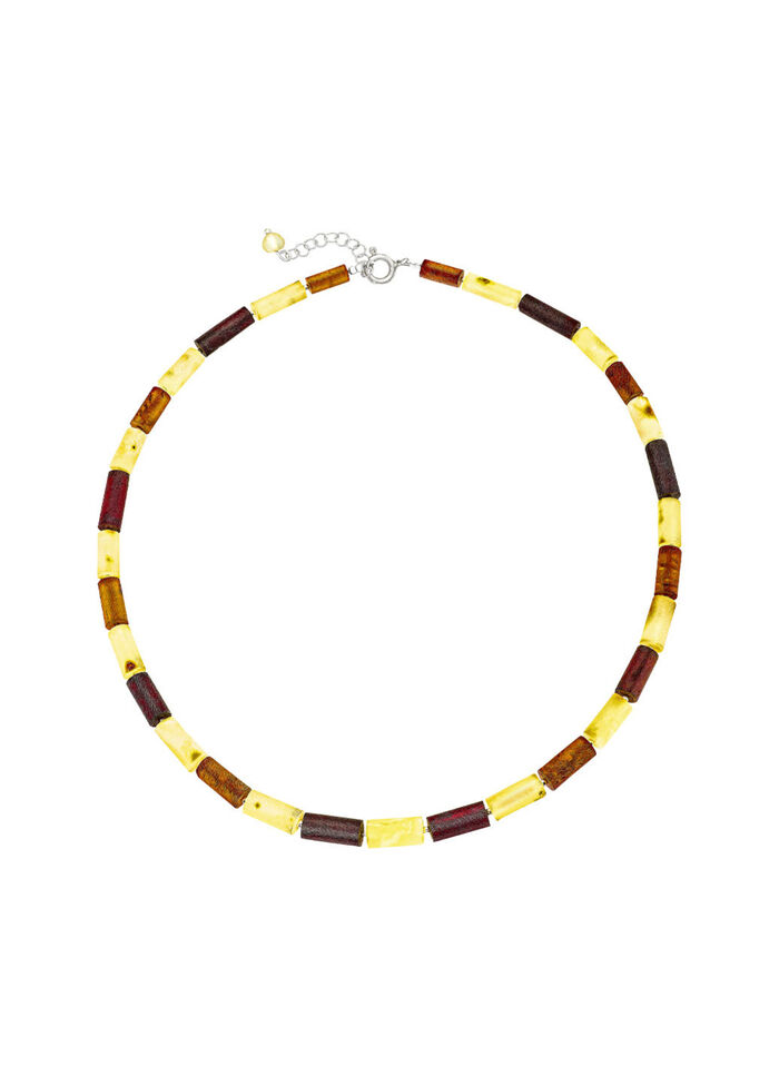 Ketting met echt barnsteen in veelkleurig 