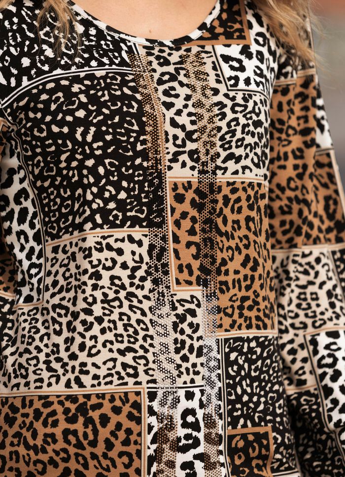 Shirt met uitgebreide strass-versiering 