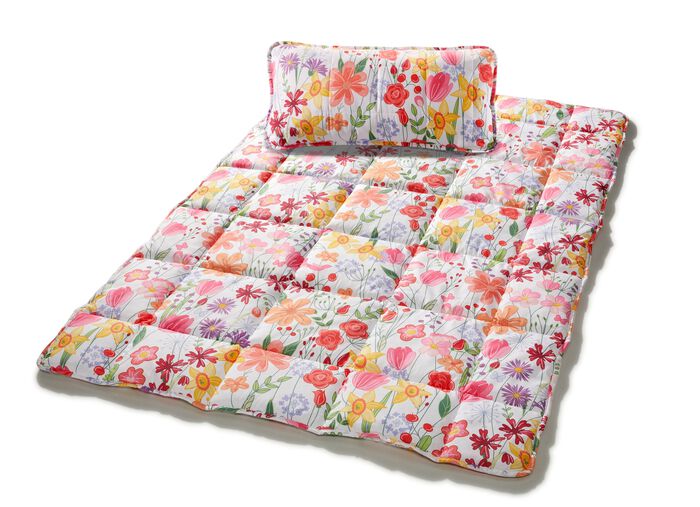 Beddengoedset met bloemmotief, 2-delig 