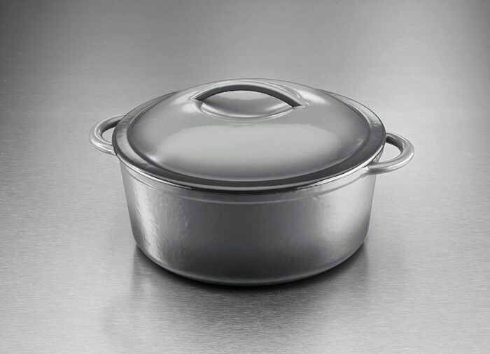 Gietijzeren Nederlandse oven en braadpan GRIJS