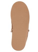 ELENA EDEN, warme damespantoffels, breedte G, met lamsvacht TABAKSBRUIN