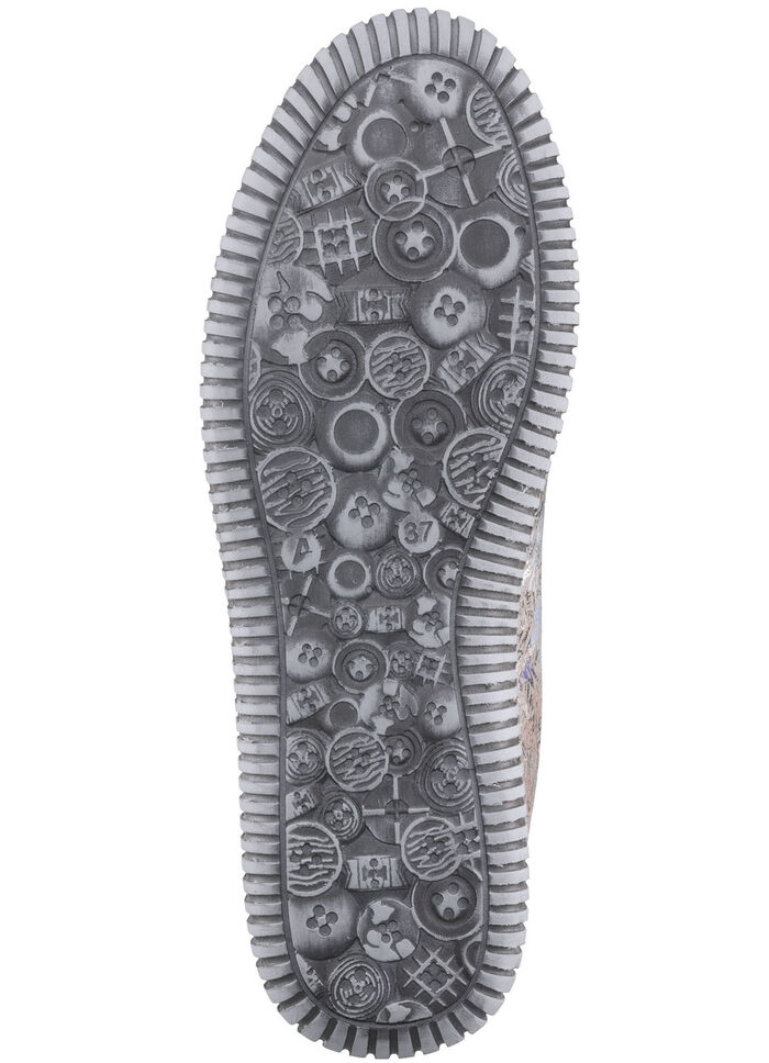 Gemini sneakers gemaakt van deels gebloemd rundleer TAUPE-MULTICOLOR