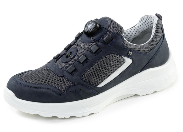 Sportieve herenpantoffels, breedte H, met uitneembaar voetbed BLAU-GRAU